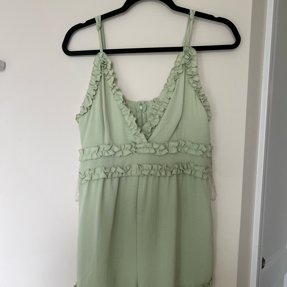 Iris Mint Ruffled Jumpsuit